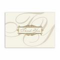 Scripted Thank You Card - Gold Lined Ecru Fastick  Envelope
